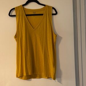 Madewell Mustard V-Neck Tank Top